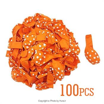 بادکنک نارنجی خالدار بسته 100 عددی
